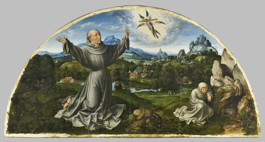 Retablo de la Deploración de Cristo: La Estigmatización de San Francisco de Asís - Joos van Cleve