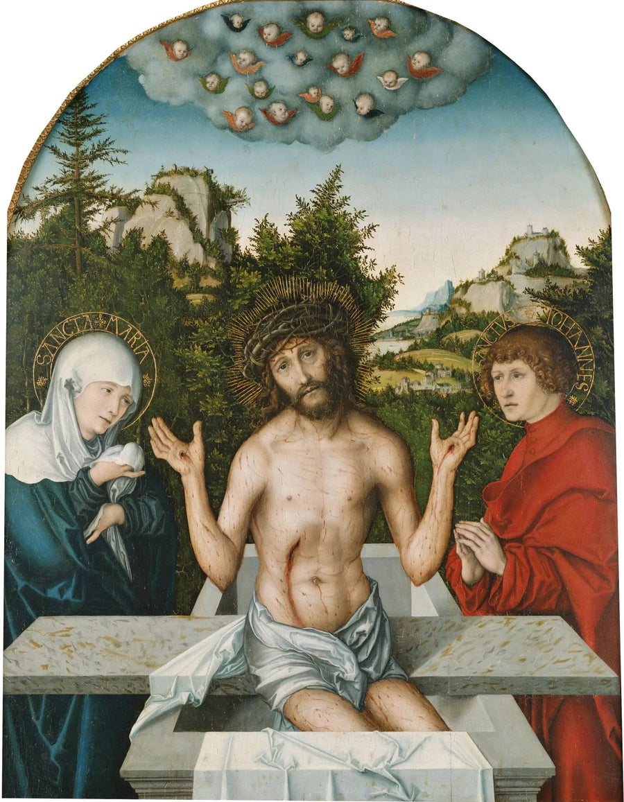Retablo de Pfirtscher: El Cristo en hombre de dolor - Lucas Cranach el Viejo