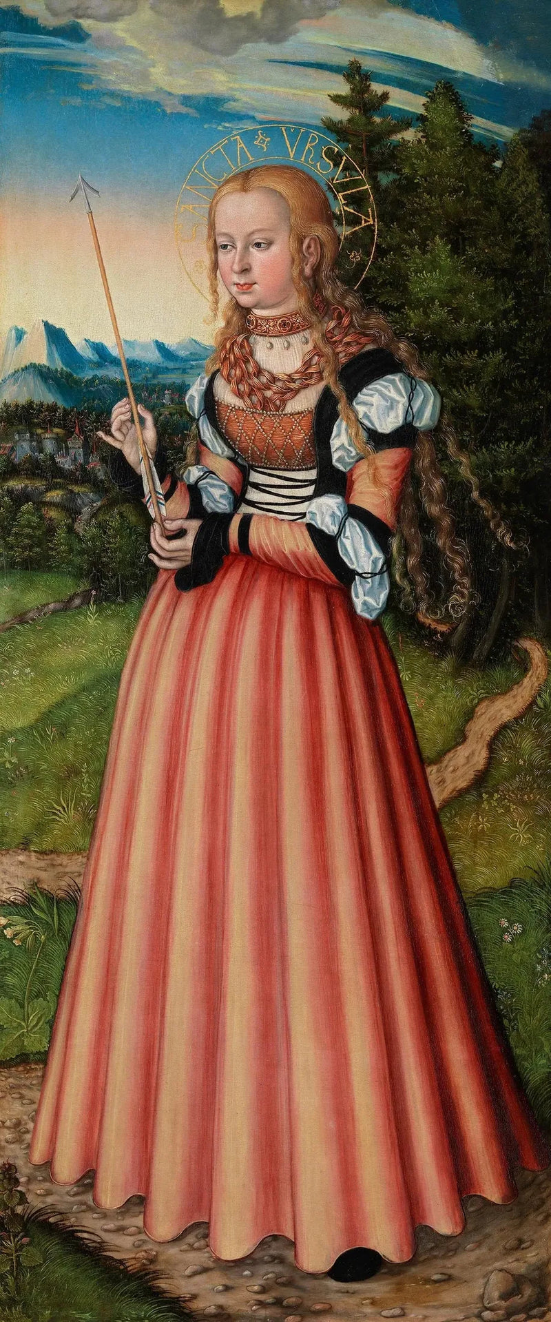 Retablo de Pfirtscher: Santa Úrsula - Lucas Cranach el Viejo