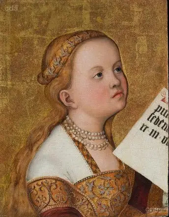 Retablo de Praga [ala izquierda, fragmento] : Santa (Apollonia ?) - Lucas Cranach el Viejo