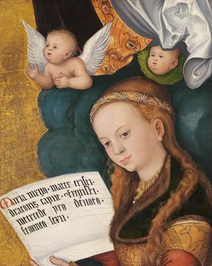 Retablo de Praga [panel central, fragmento]: Santa Margarita - Lucas Cranach el Viejo