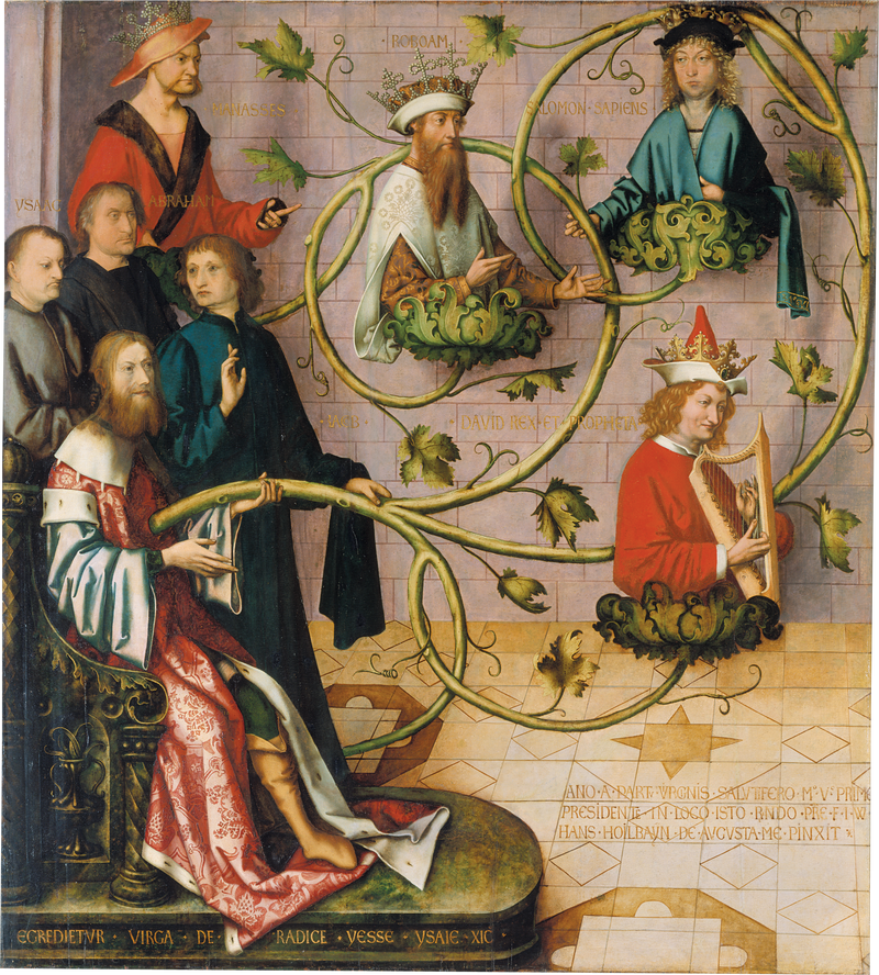 Retablo dominico de Frankfurt: Árbol de Jesse (parte inferior) - Hans Holbein el Viejo