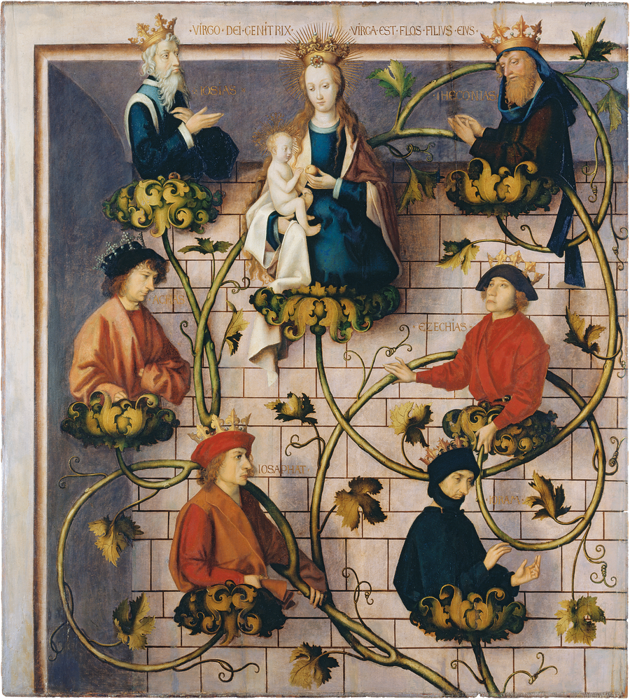 Retablo dominico de Frankfurt: Árbol de Jesse (parte superior) - Hans Holbein el Viejo