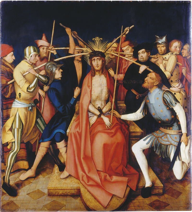 Retablo dominico de Frankfurt: Cristo coronado de espinas - Hans Holbein el Viejo