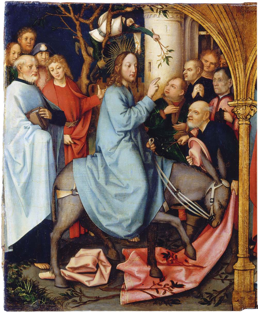 Retable dominicain de Francfort : L'entrée à Jérusalem - Hans Holbein the Elder image 1 copie de tableau peinte à la main