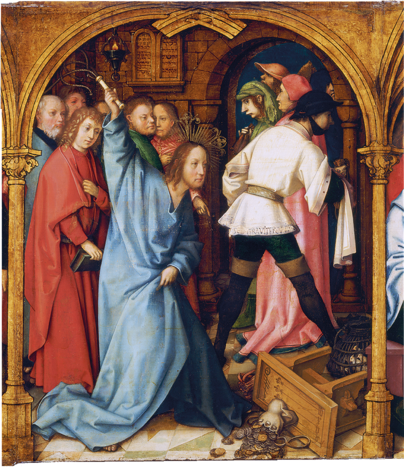 Retablo dominicano de Frankfurt: La purificación del templo - Hans Holbein el Viejo