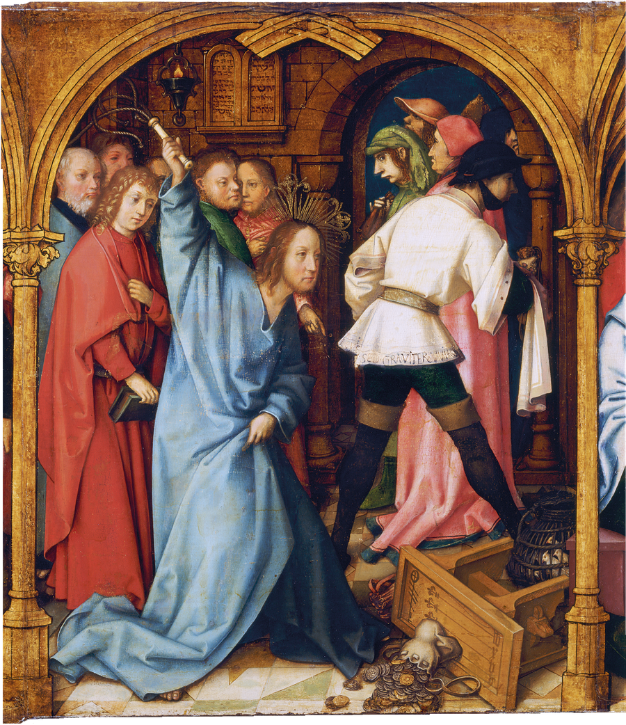 Retablo dominicano de Frankfurt: La purificación del templo - Hans Holbein el Viejo