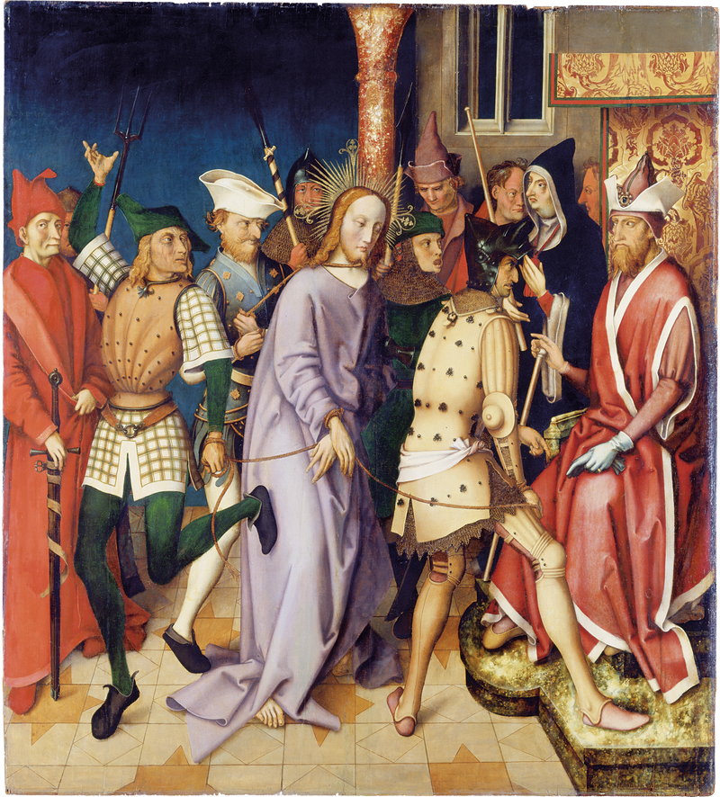 Retablo dominicano de Frankfurt: El Cristo ante Poncio Pilato - Hans Holbein el Viejo