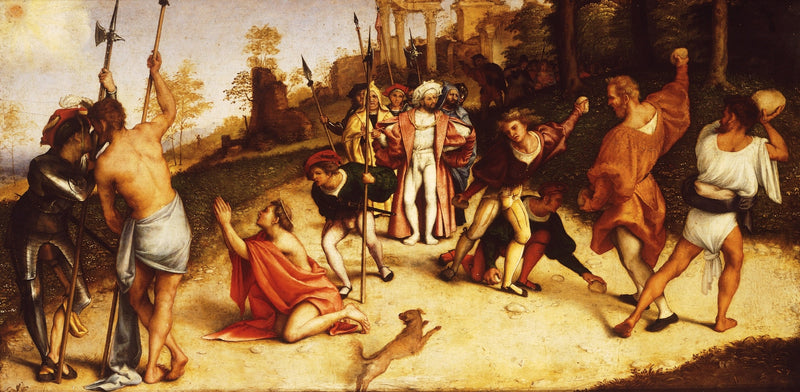 Retablo de la Muerte de San Esteban, división de Martinengo - Lorenzo Lotto