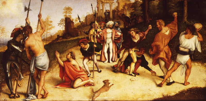 Retablo de la Muerte de San Esteban, división de Martinengo - Lorenzo Lotto