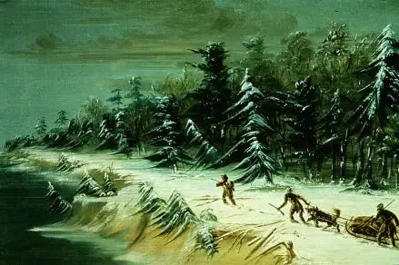 Regreso al fuerte Frontenac en trineo. Febrero de 1679 - George Catlin