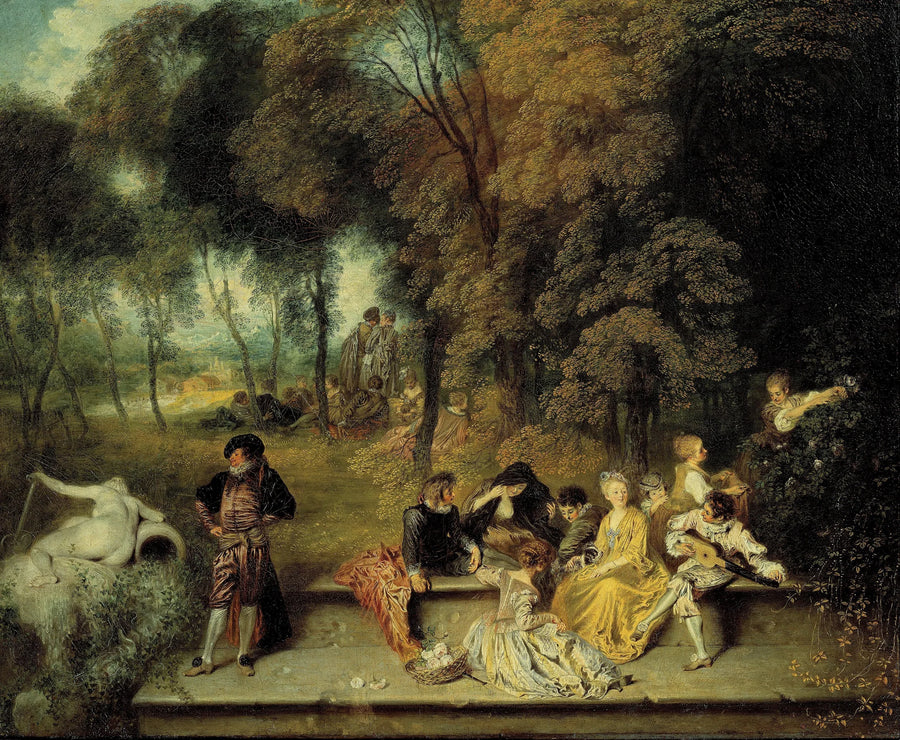 Reunión al aire libre - Antoine Watteau