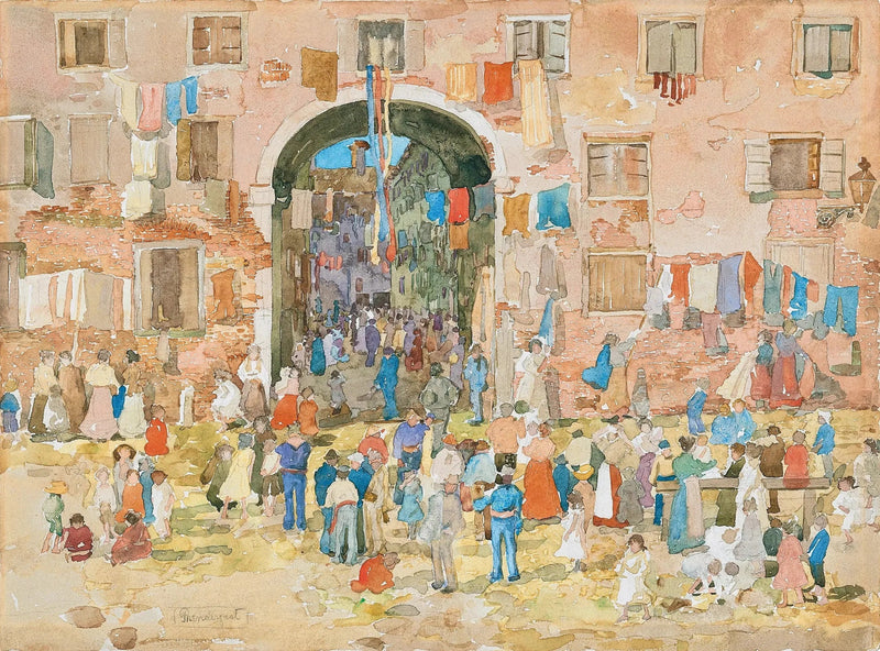 Riva degli Schiavoni, Castello (Venecia) - Maurice Prendergast