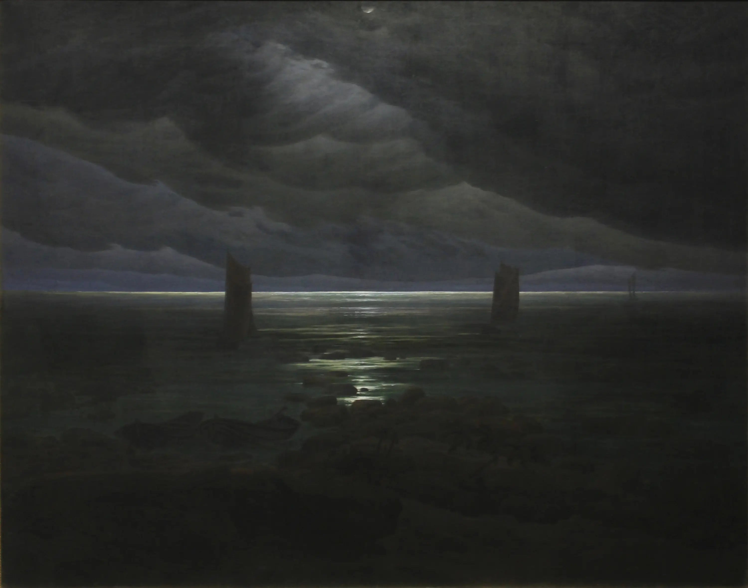 Rivage au clair de lune - Caspar David Friedrich image 1 reproduction d’œuvre d’art à l’huile