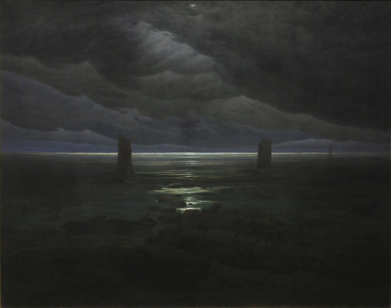 Orilla a la luz de la luna - Caspar David Friedrich