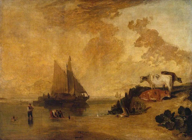 Escena de río con ganado - J. M. W. Turner
