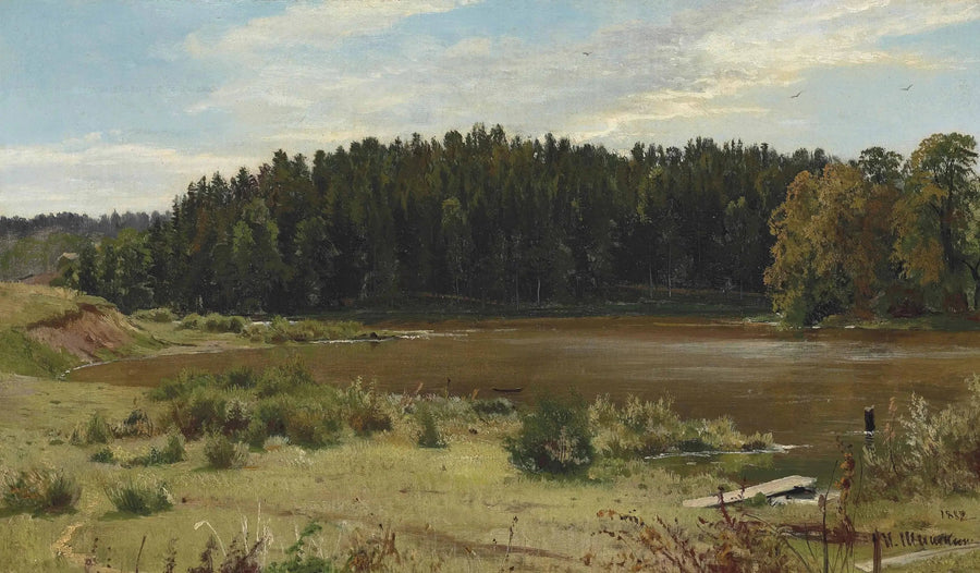 Río en la orilla de un bosque - Ivan Chichkine