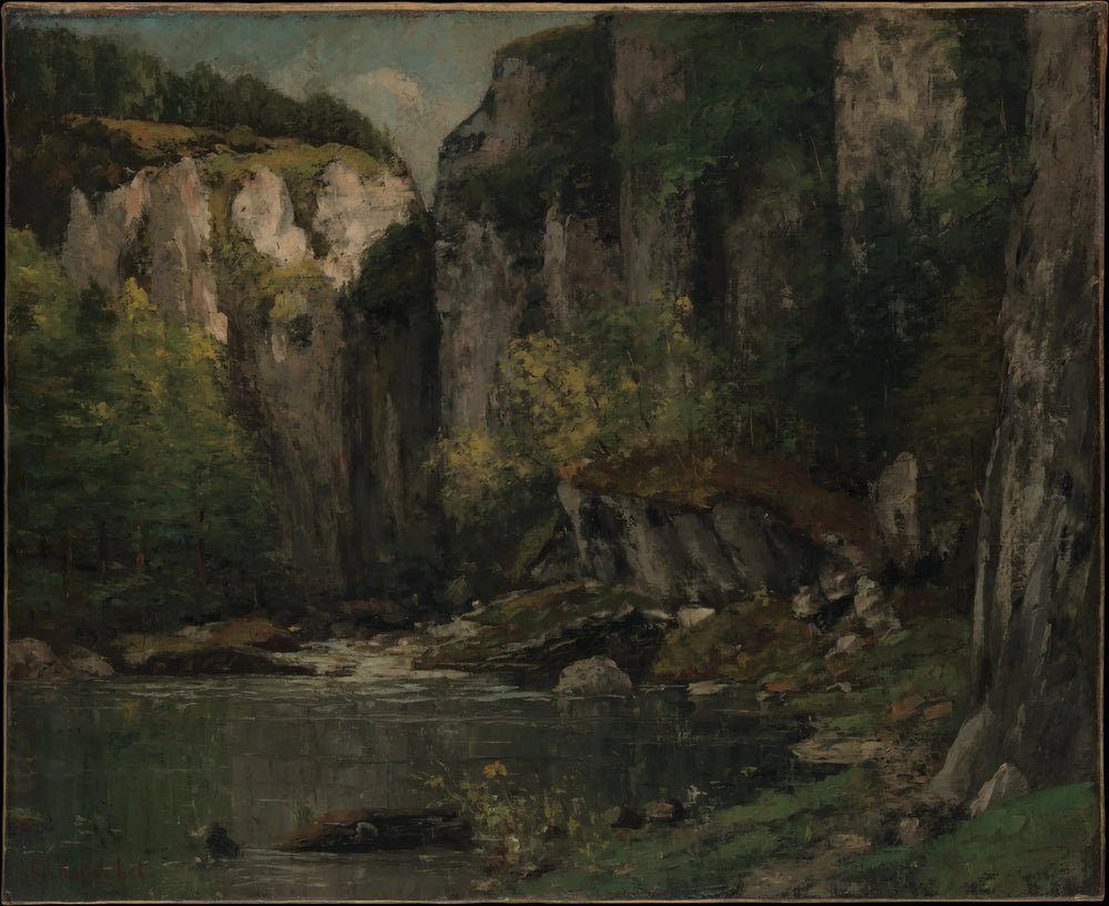 Rivière et rochers - Gustave Courbet image 1 reproduction artisanale de tableau