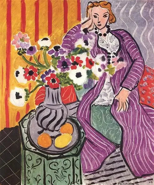 Vestido violeta y Anémonas - Henri Matisse