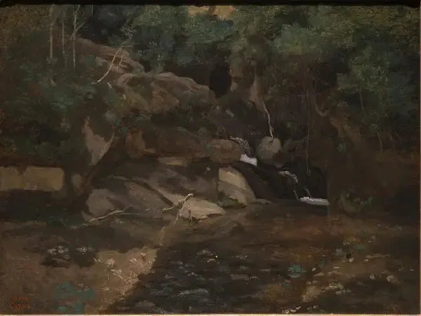 Rocas junto a un arroyo, Civita Castellana - Jean-Baptiste Camille Corot