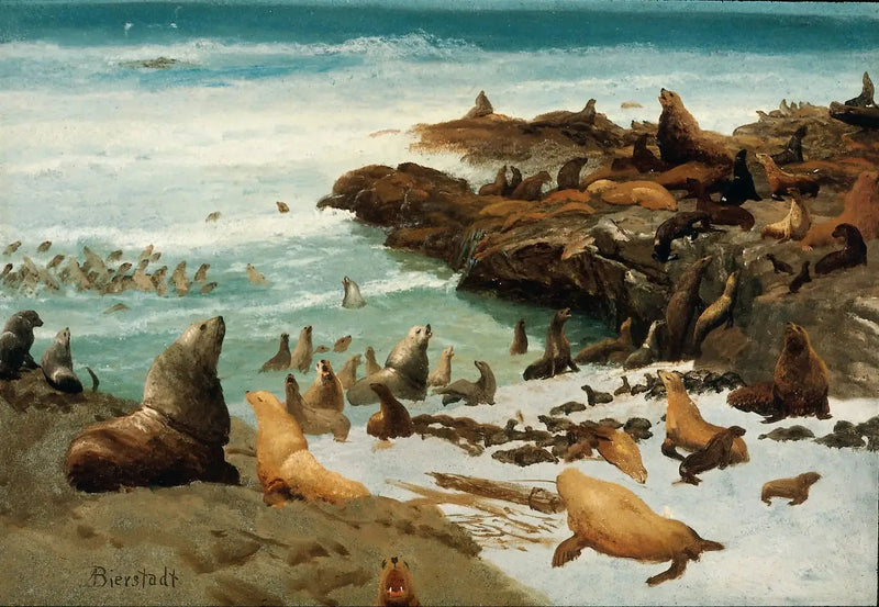 Rochers de los focas, Farallones - Albert Bierstadt