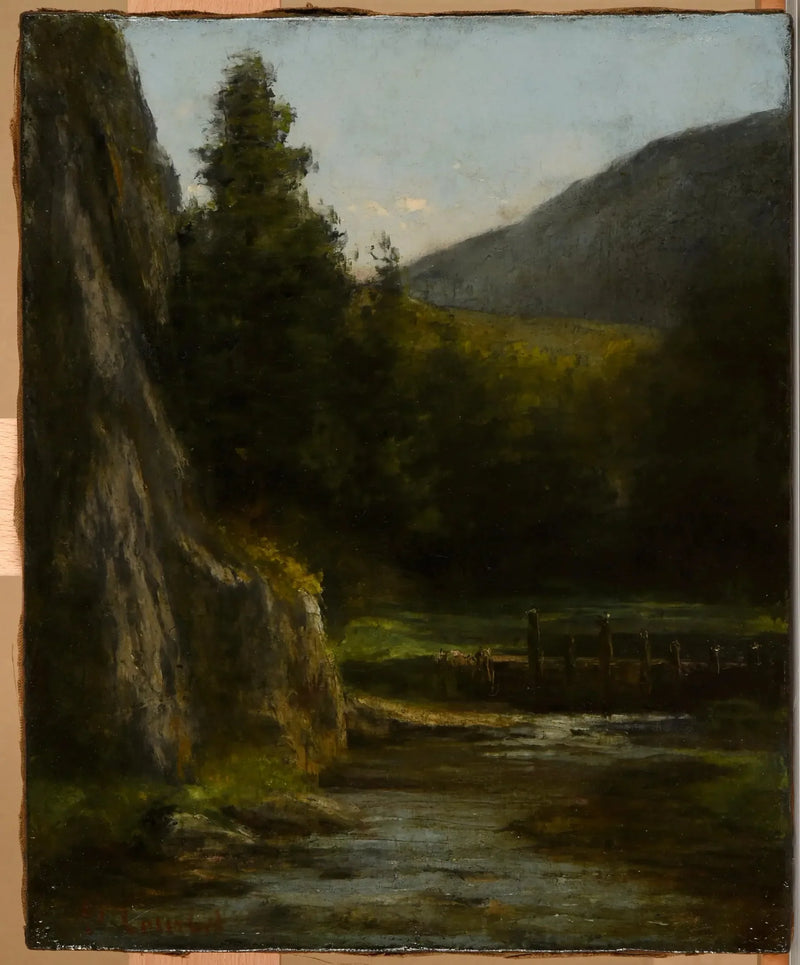 Rocas, pinos, arroyo - Gustave Courbet