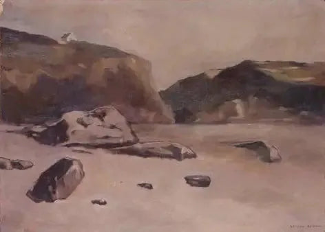 Rocas en la playa - Odilon Redon