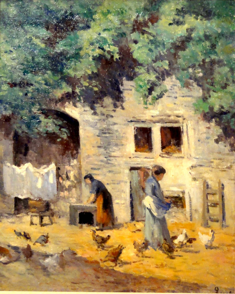 Rolleboise, patio de granja - Maximilien Luce