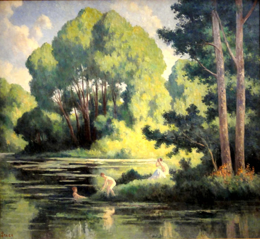 Rolleboise, la natación en el pequeño brazo - Maximilien Luce
