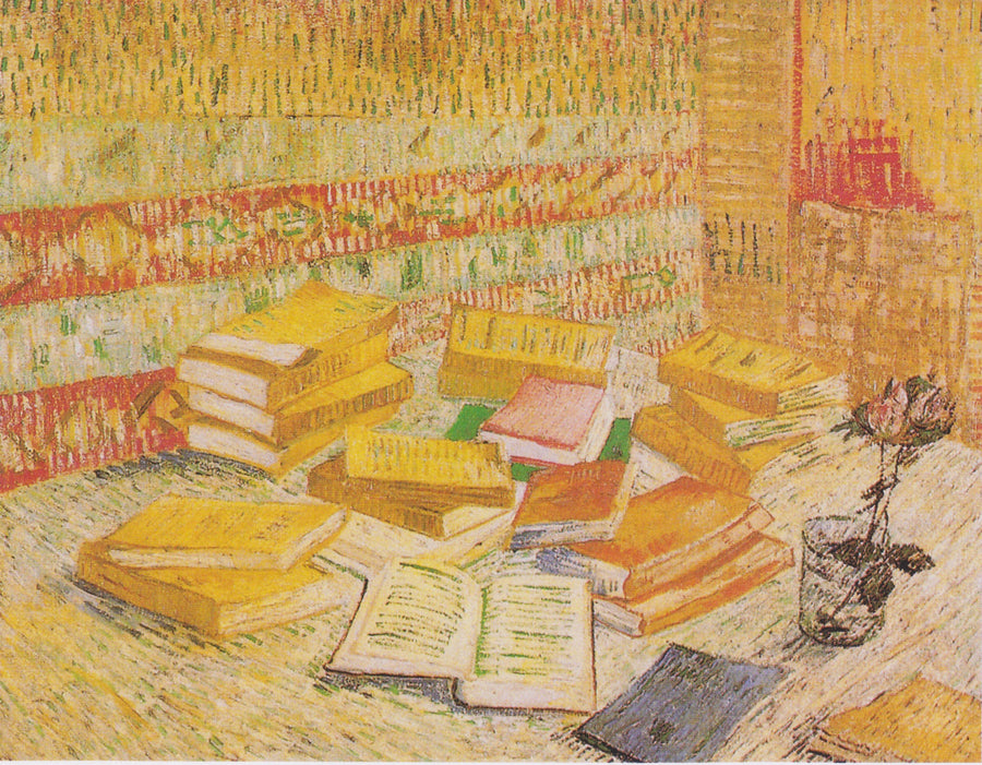 Naturaleza muerta con novelas francesas y una rosa en un vaso - Vincent van Gogh