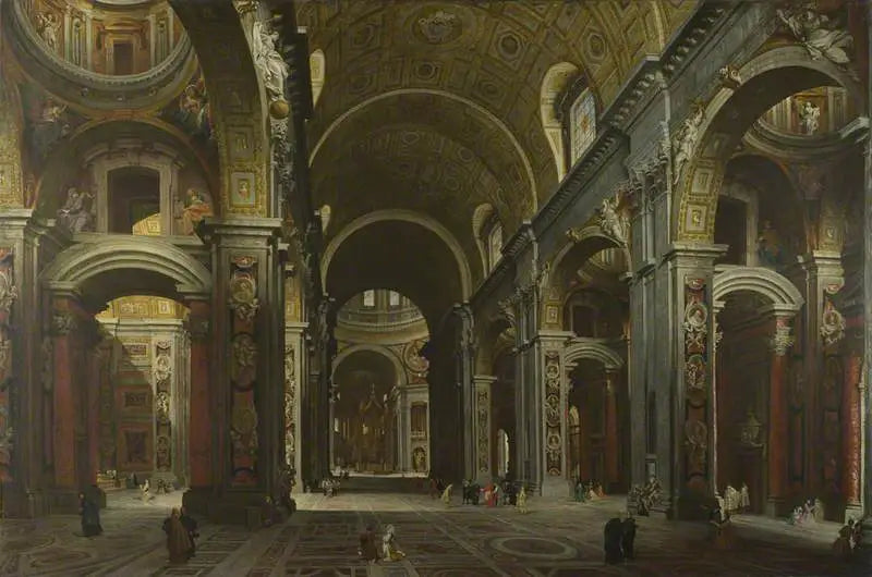 Roma: El interior de San Pedro - Giovanni Paolo Panini