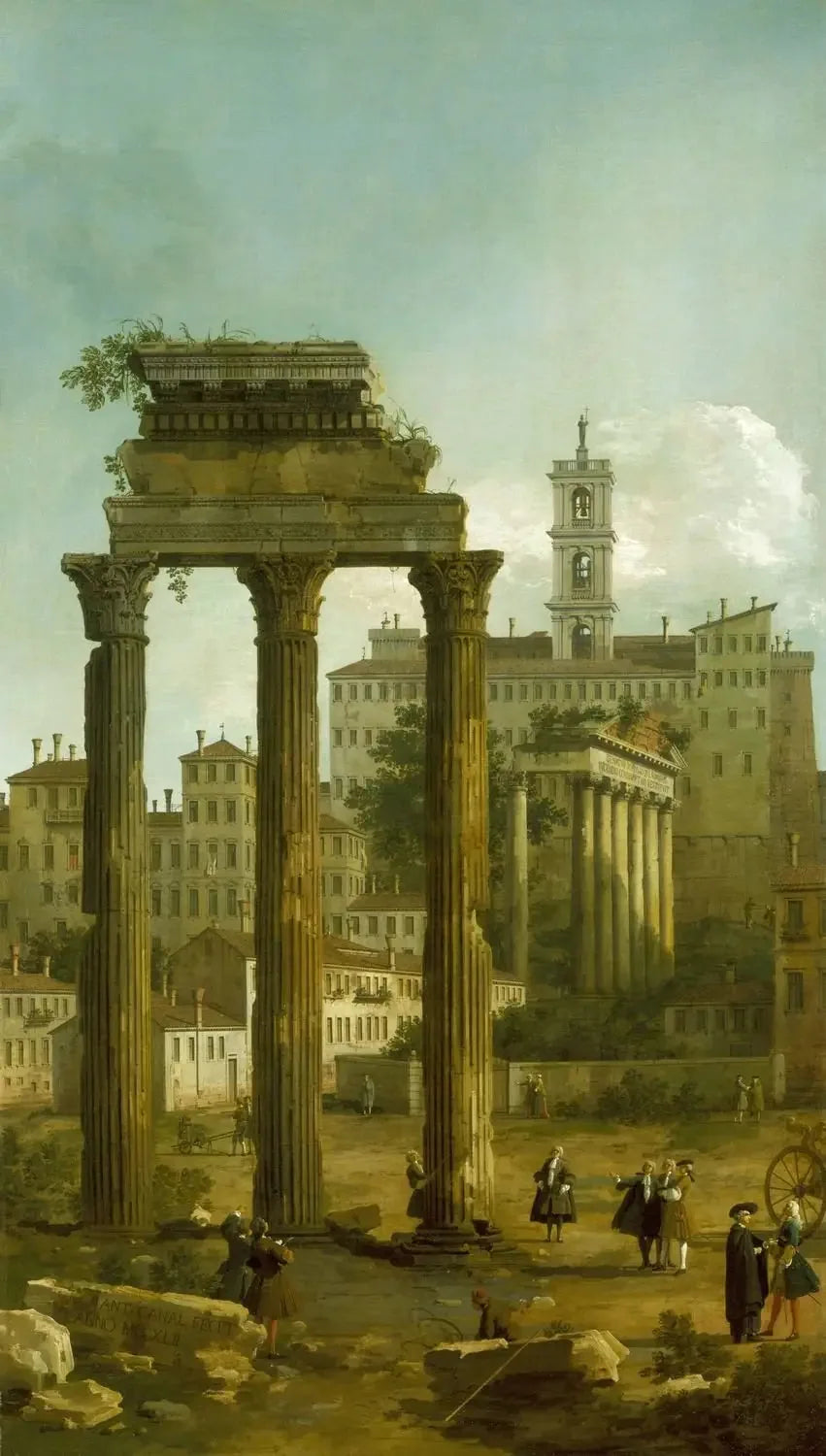 Roma: Ruinas del Foro mirando hacia el Capitolio - Canaletto