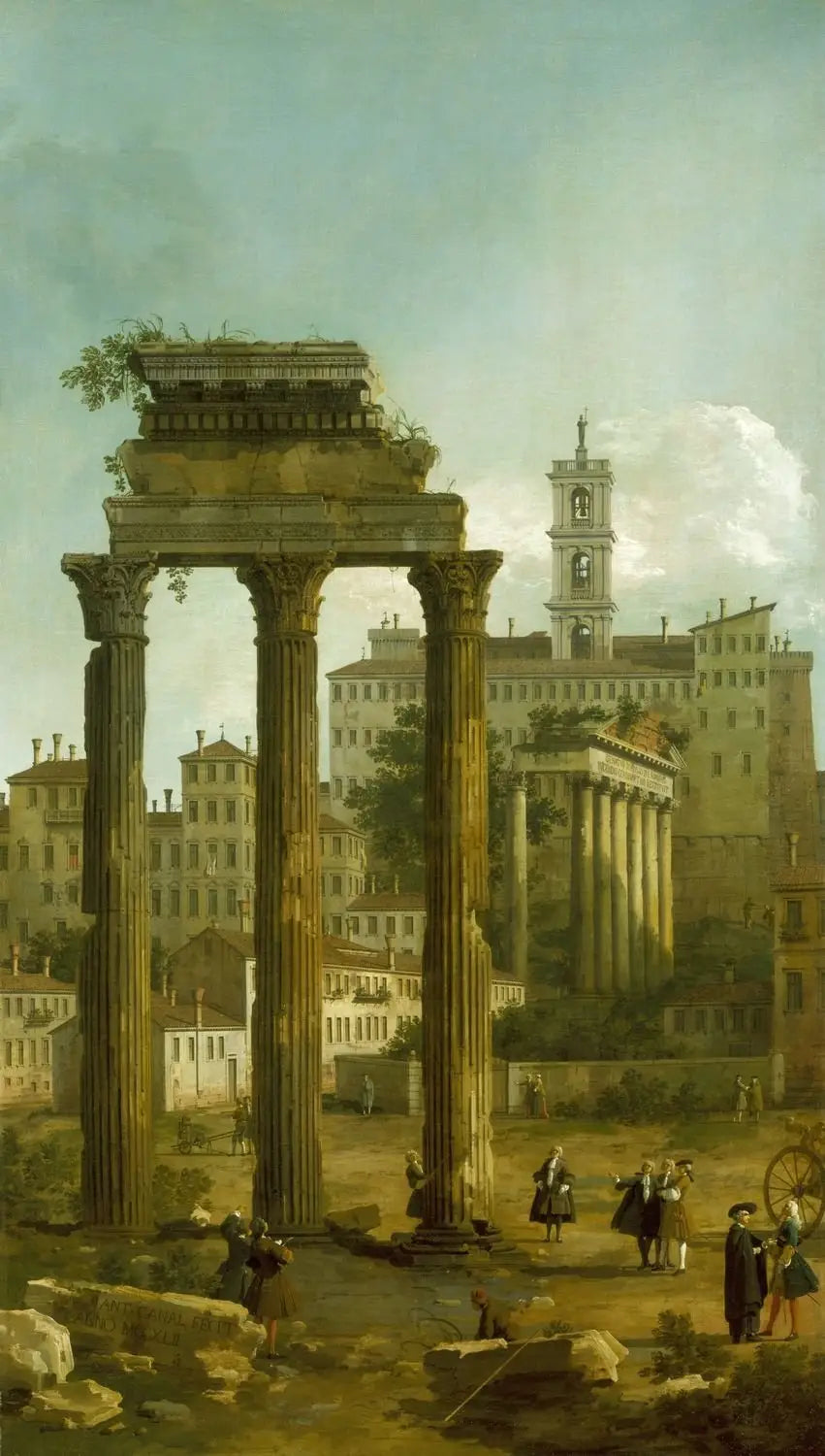Rome: Ruines du Forum regardant vers le Capitole - Canaletto - Alpha Reproduction
