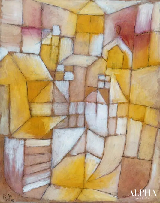 Rosa-Gelb (fenêtres et toits) - Paul Klee - Reproductions de tableaux et peintures haut de gamme