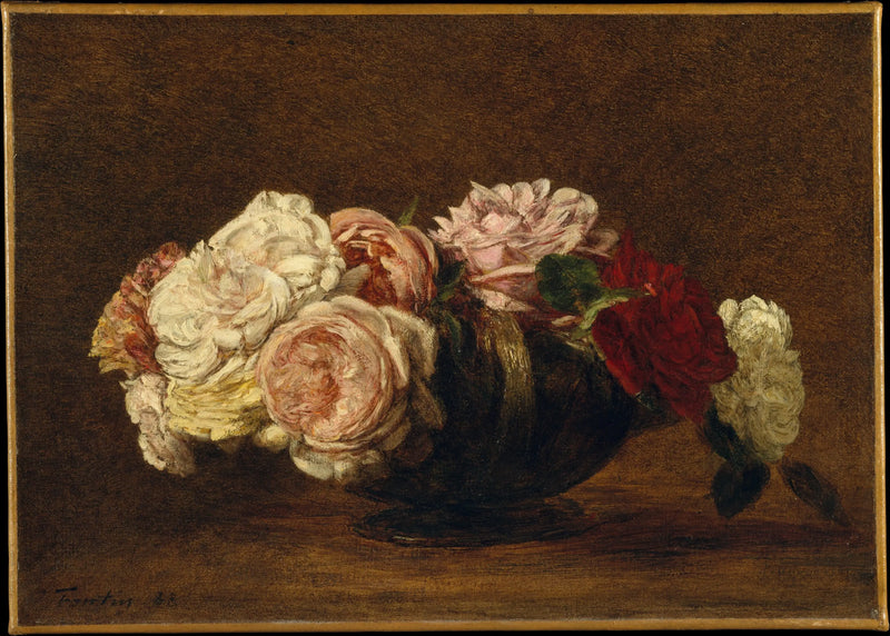 Rosas en un cuenco - Henri Fantin-Latour