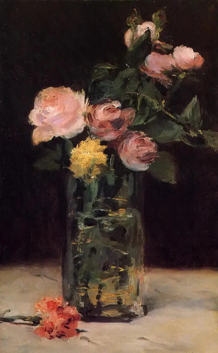 Rosas en un jarrón - Édouard Manet
