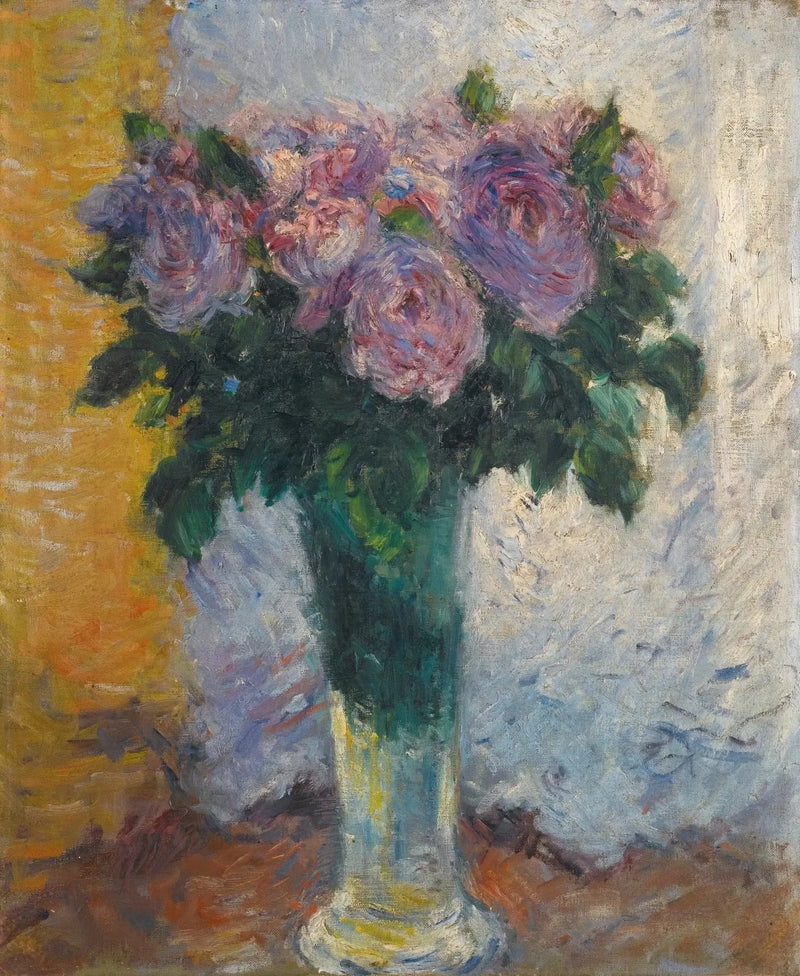 Rosas en un jarrón - Gustave Caillebotte