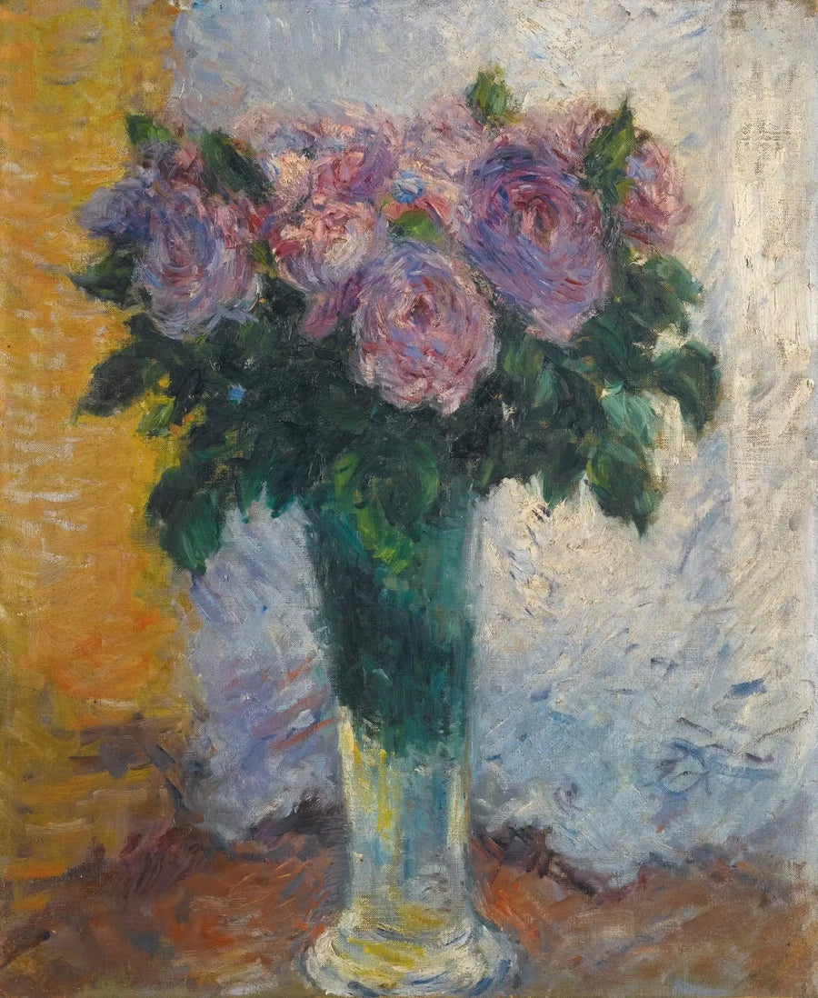 Rosas en un jarrón - Gustave Caillebotte