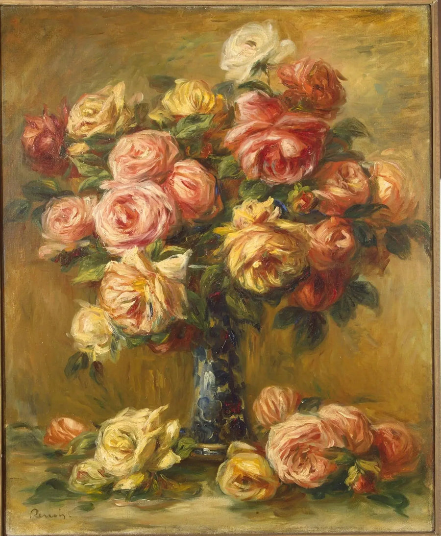 Rosas en un jarrón - Pierre-Auguste Renoir