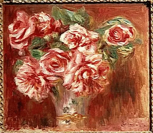 Rosas en un jarrón - Pierre-Auguste Renoir