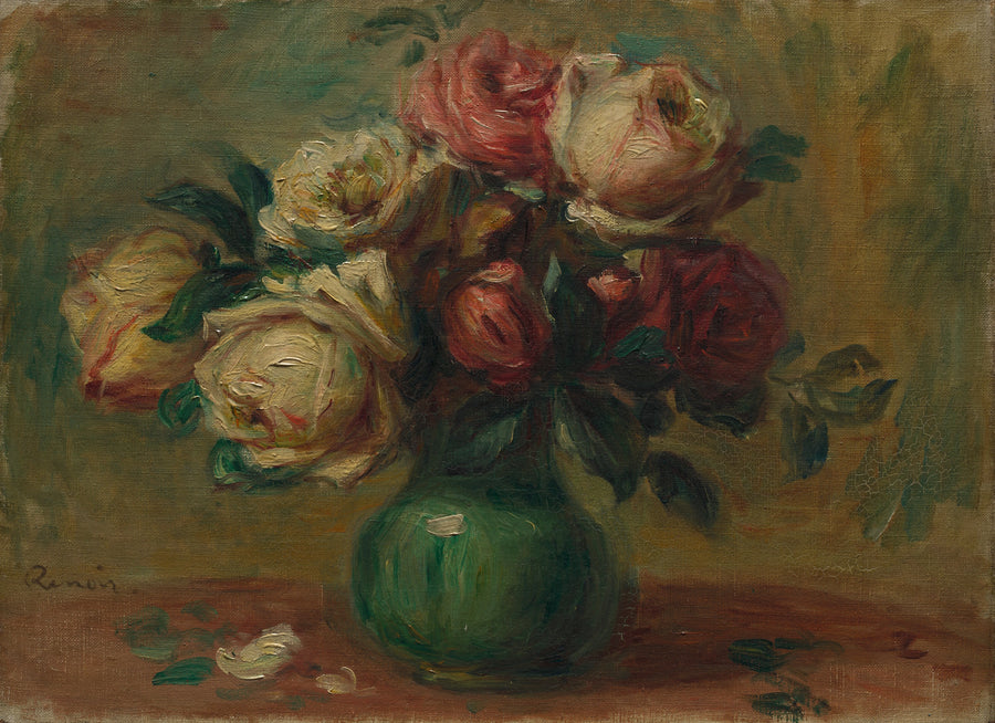 Rosas en un jarrón - Pierre-Auguste Renoir
