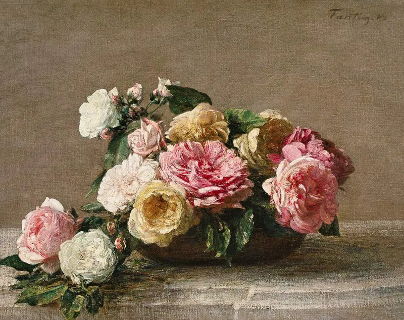 Rosas en un cuenco - Henri Fantin-Latour