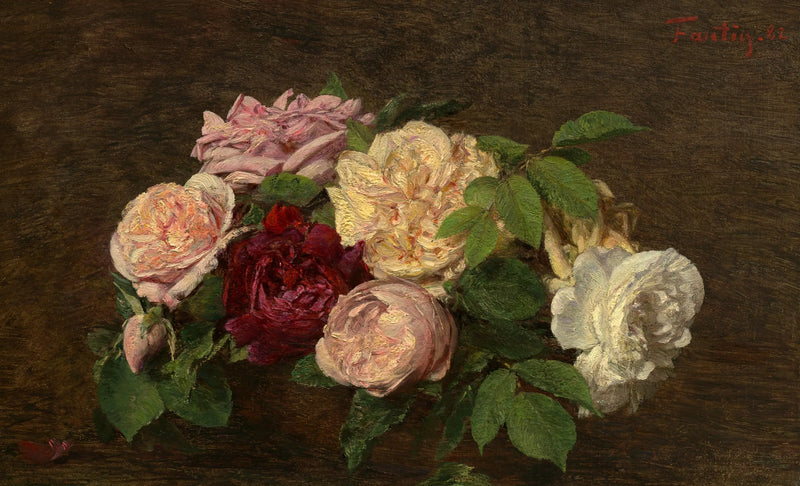 Rosas de Niza sobre una mesa - Henri Fantin-Latour