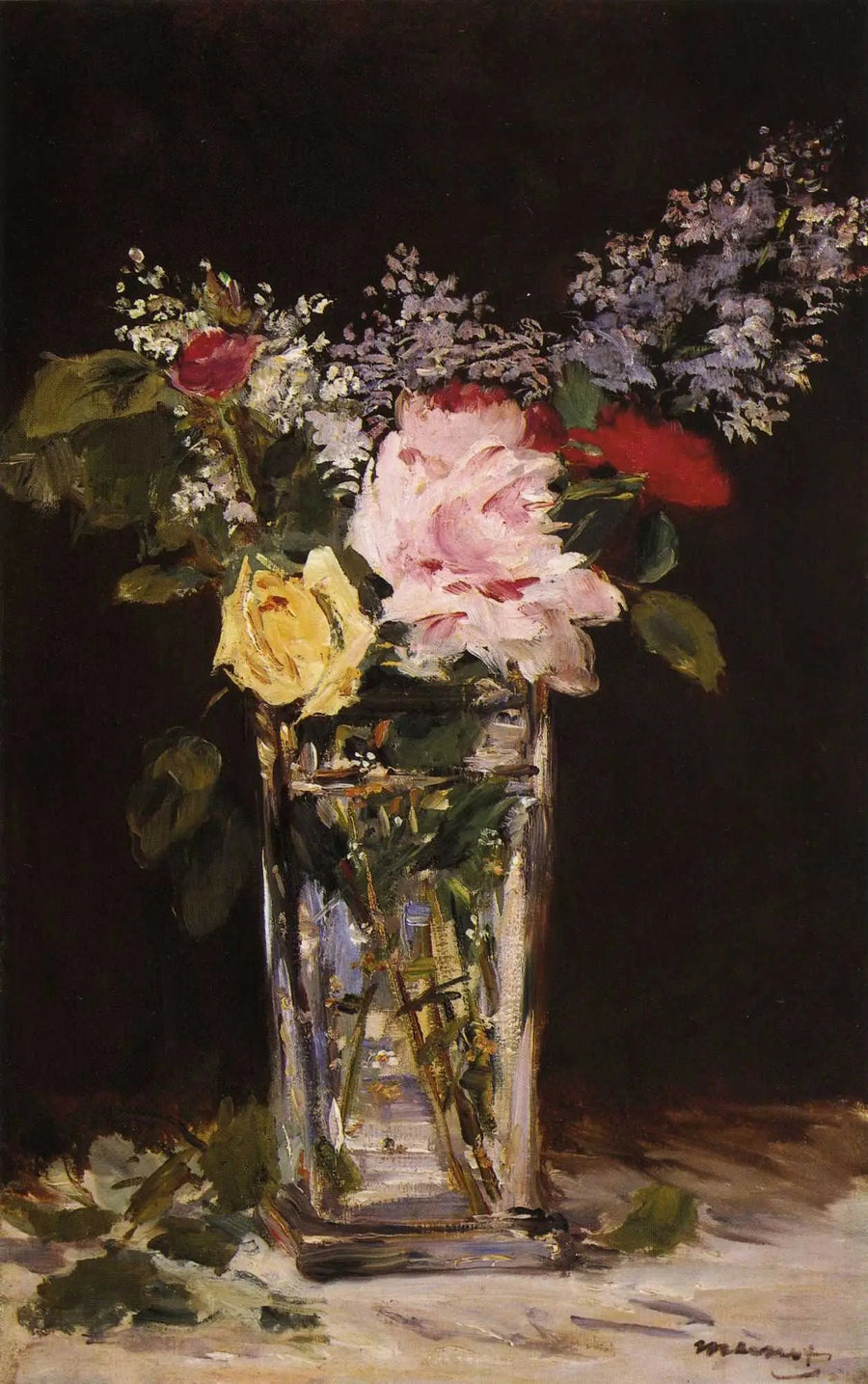 Rosas y lilas - Édouard Manet