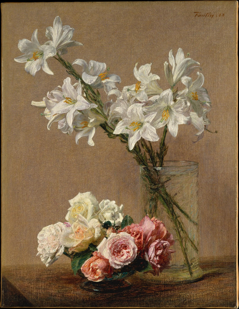 Rosas y lirios - Henri Fantin-Latour