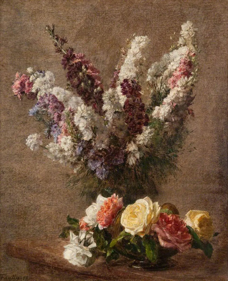 Rosas y pies de alondra - Henri Fantin-Latour