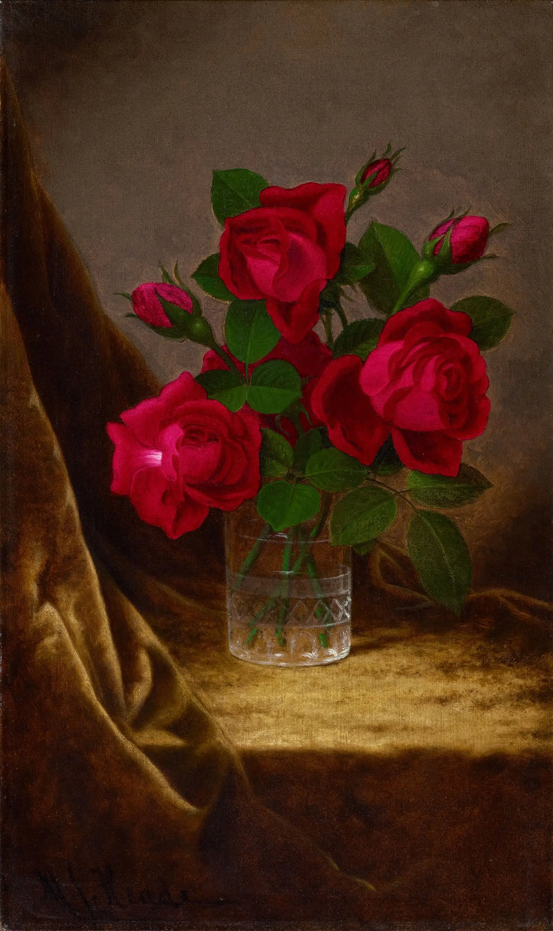 Jacqueminot de rosas - Martin Johnson Heade
