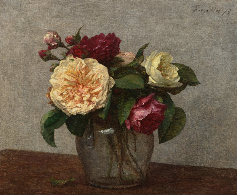 Rosas amarillas y rojas - Henri Fantin-Latour
