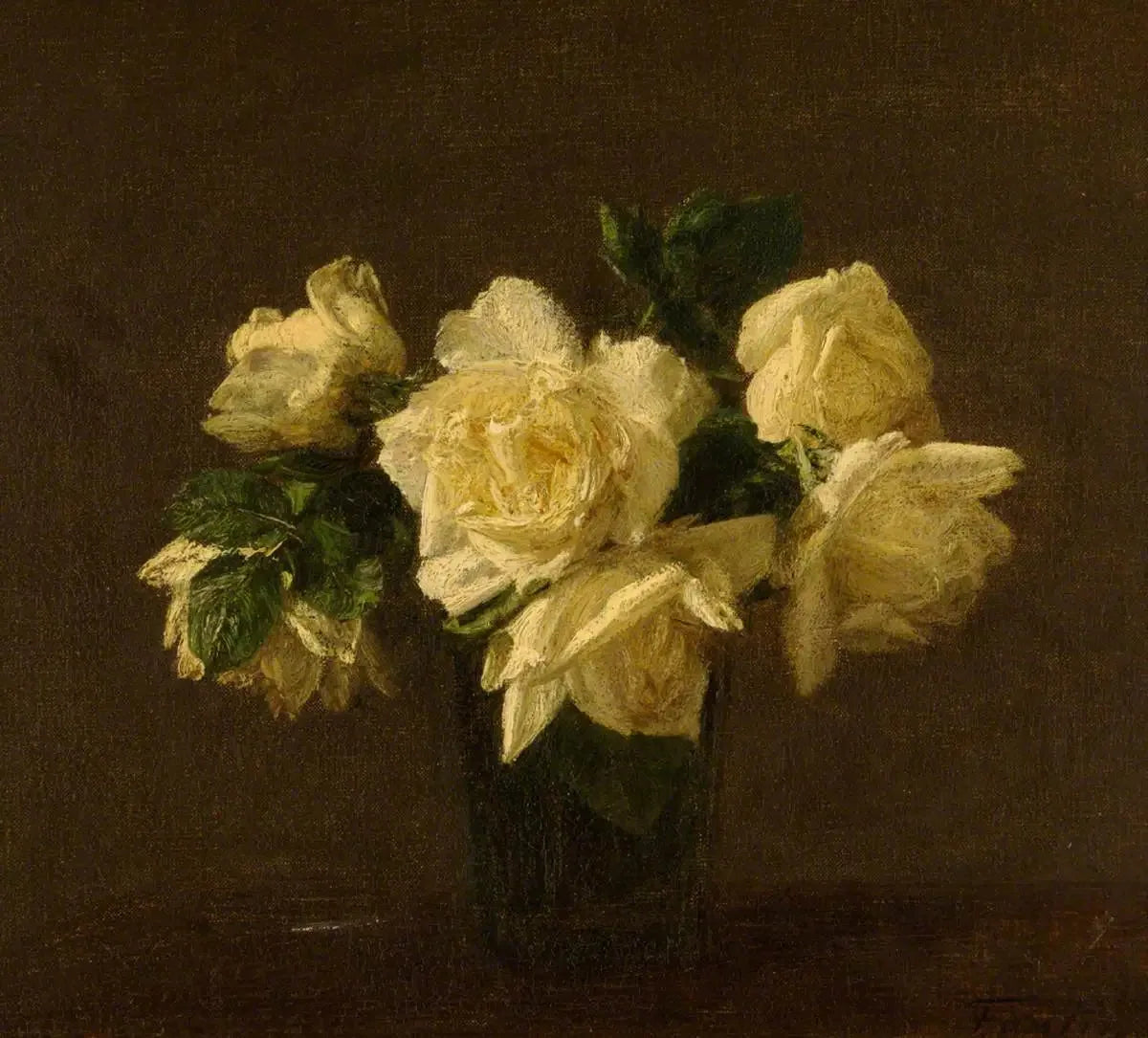 Roses jaunes - Henri Fantin-Latour image 1 copie peinte à la main à l’huile