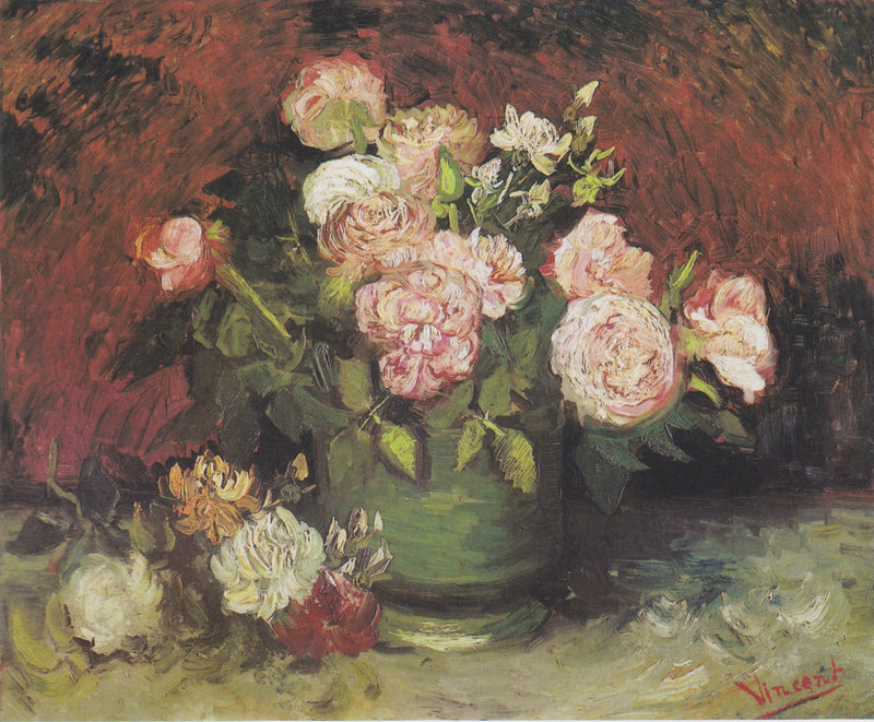 Cuenco con peonías y rosas - Vincent van Gogh